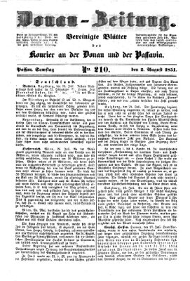 Donau-Zeitung Samstag 2. August 1851