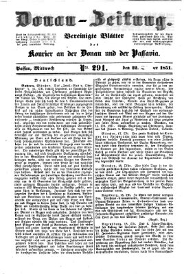 Donau-Zeitung Mittwoch 22. Oktober 1851