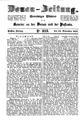 Donau-Zeitung Freitag 14. November 1851