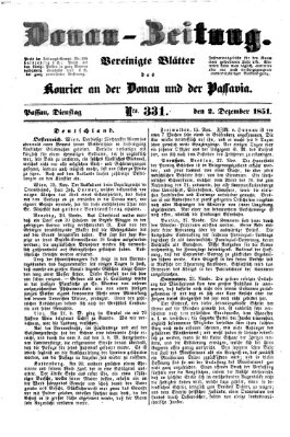Donau-Zeitung Dienstag 2. Dezember 1851