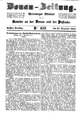 Donau-Zeitung Dienstag 23. Dezember 1851