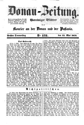 Donau-Zeitung Donnerstag 13. Mai 1852