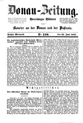 Donau-Zeitung Mittwoch 23. Juni 1852