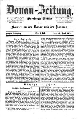 Donau-Zeitung Dienstag 29. Juni 1852