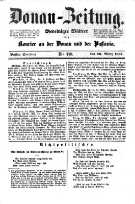 Donau-Zeitung Sonntag 20. März 1853