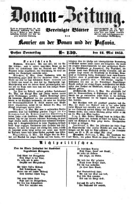 Donau-Zeitung Donnerstag 12. Mai 1853