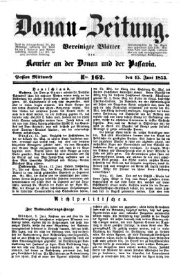 Donau-Zeitung Mittwoch 15. Juni 1853