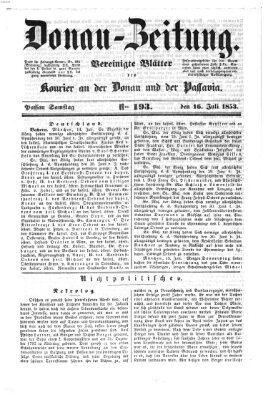 Donau-Zeitung Samstag 16. Juli 1853