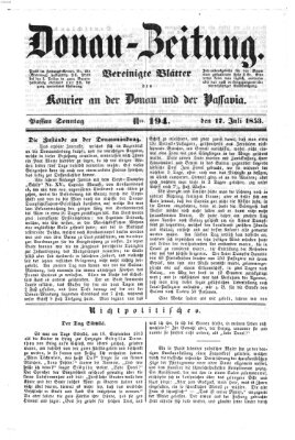 Donau-Zeitung Sonntag 17. Juli 1853