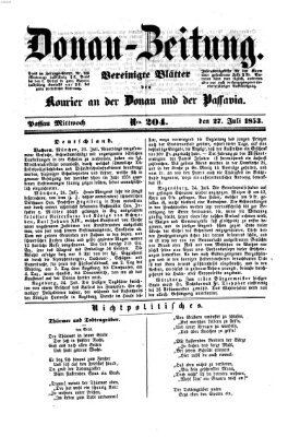 Donau-Zeitung Mittwoch 27. Juli 1853