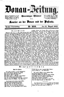 Donau-Zeitung Donnerstag 25. August 1853