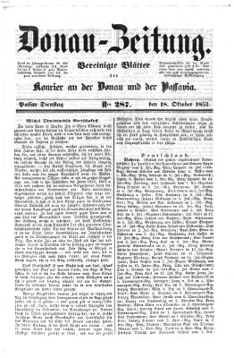 Donau-Zeitung Dienstag 18. Oktober 1853