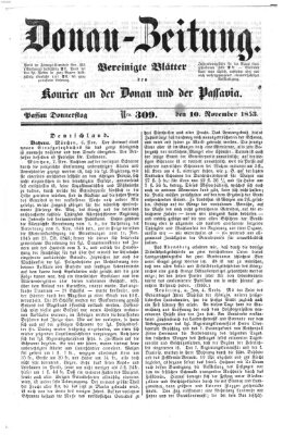 Donau-Zeitung Donnerstag 10. November 1853
