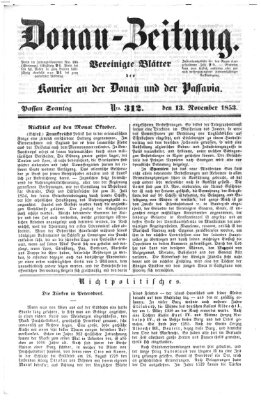 Donau-Zeitung Sonntag 13. November 1853