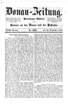 Donau-Zeitung Freitag 18. November 1853