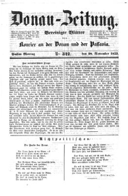 Donau-Zeitung Montag 28. November 1853