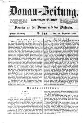Donau-Zeitung Montag 19. Dezember 1853