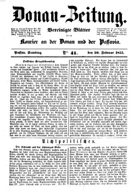 Donau-Zeitung Samstag 10. Februar 1855