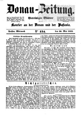 Donau-Zeitung Mittwoch 16. Mai 1855