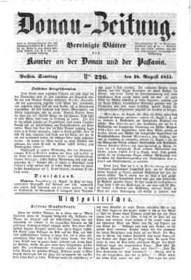 Donau-Zeitung Samstag 18. August 1855