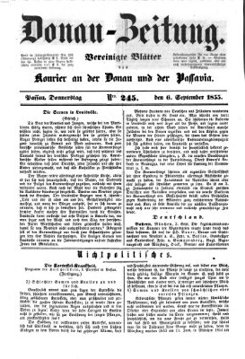 Donau-Zeitung Donnerstag 6. September 1855
