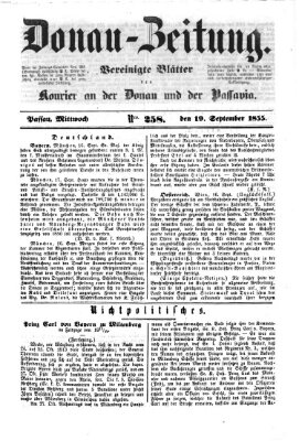 Donau-Zeitung Mittwoch 19. September 1855