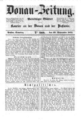Donau-Zeitung Samstag 29. September 1855