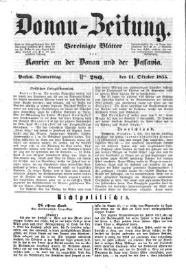 Donau-Zeitung Donnerstag 11. Oktober 1855