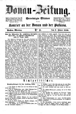 Donau-Zeitung Montag 7. Januar 1856