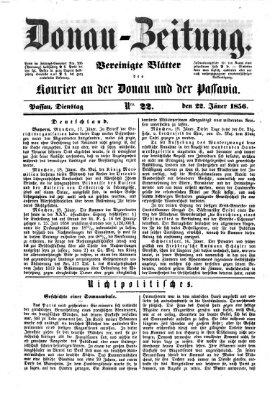 Donau-Zeitung Dienstag 22. Januar 1856