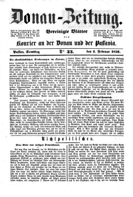 Donau-Zeitung Samstag 2. Februar 1856