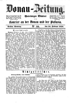 Donau-Zeitung Sonntag 24. Februar 1856