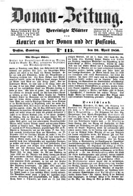 Donau-Zeitung Samstag 26. April 1856