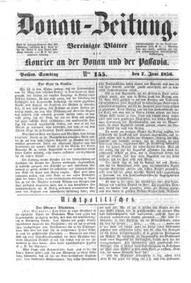 Donau-Zeitung Samstag 7. Juni 1856