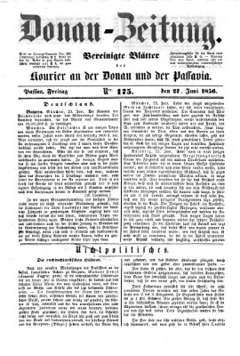 Donau-Zeitung Freitag 27. Juni 1856