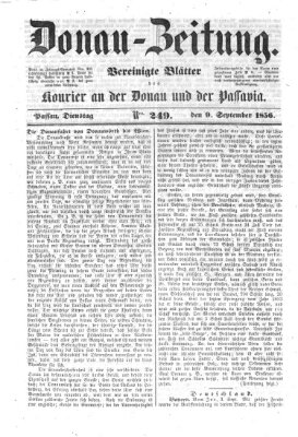 Donau-Zeitung Dienstag 9. September 1856