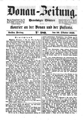 Donau-Zeitung Freitag 10. Oktober 1856