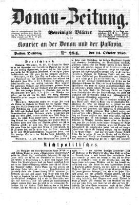 Donau-Zeitung Dienstag 14. Oktober 1856