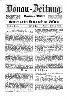 Donau-Zeitung Freitag 24. Oktober 1856