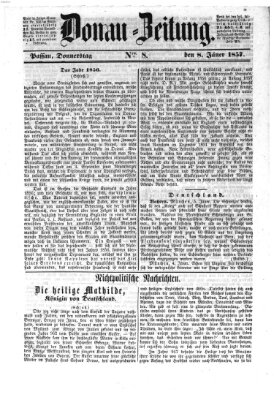 Donau-Zeitung Donnerstag 8. Januar 1857