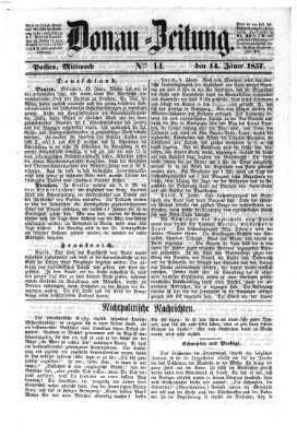 Donau-Zeitung Mittwoch 14. Januar 1857