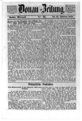 Donau-Zeitung Mittwoch 25. Februar 1857