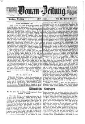Donau-Zeitung Freitag 17. April 1857