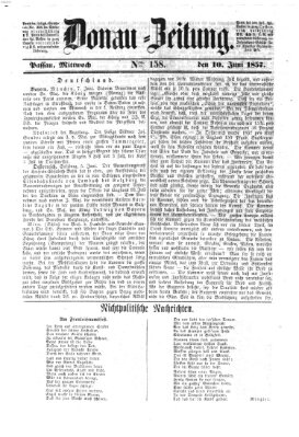 Donau-Zeitung Mittwoch 10. Juni 1857