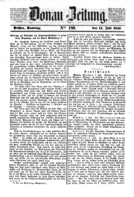 Donau-Zeitung Samstag 11. Juli 1857
