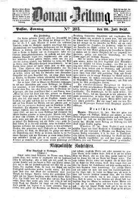 Donau-Zeitung Sonntag 26. Juli 1857
