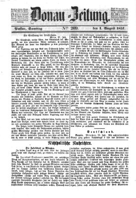 Donau-Zeitung Samstag 1. August 1857