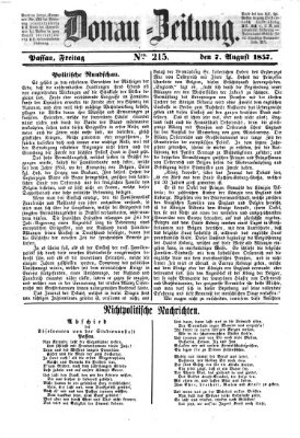Donau-Zeitung Freitag 7. August 1857