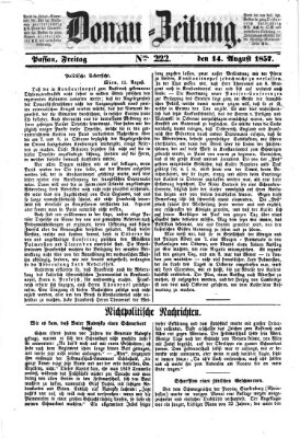 Donau-Zeitung Freitag 14. August 1857