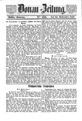 Donau-Zeitung Sonntag 13. September 1857